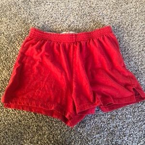 Red athletic cheer shorts. Small.